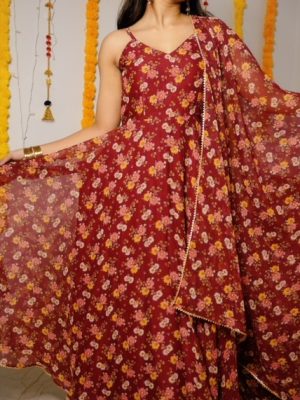 Printed Georgette Anarkali Suit