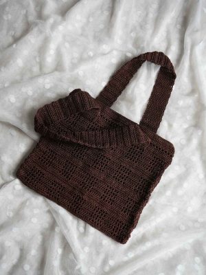 Handmade Tote Brown Color Crochet Bag