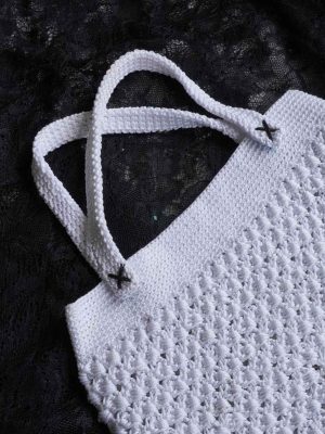 Handmade White Color Crochet Bag