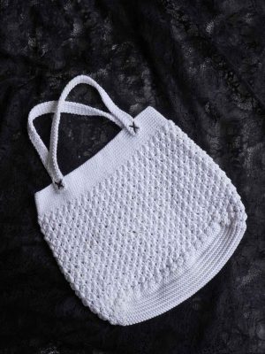 Handmade White Color Crochet Bag