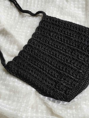 Handmade Black Color Crochet Small Bag