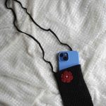 Black Color Mobile Phone Crochet Bag