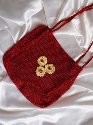 Handmade Red Color Boho Crochet Bag