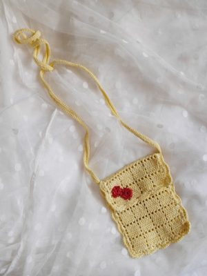 Handmade Light Yellow Color Mini Crochet Bag