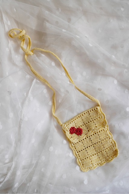 Handmade Light Yellow Colour Mini Crochet Bag2