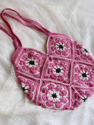Handmade Pink Color Trendy Vintage Crochet Bag