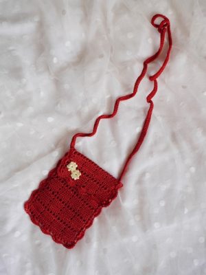 Handmade Red Color Mini Crochet Bag