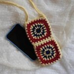 Handmade Multicolor Mobile Phone Crochet Bag