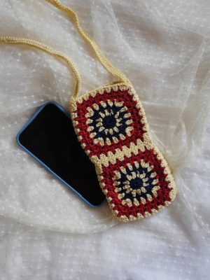 Handmade Multicolor Mobile Phone Crochet Bag