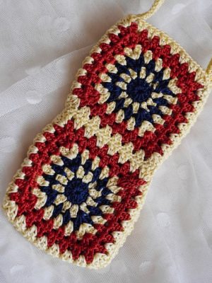 Handmade Multicolor Mobile Phone Crochet Bag