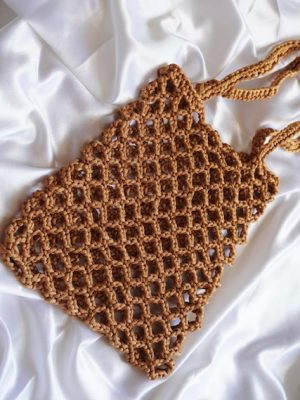 Handmade Golden Color Net Tote Bag