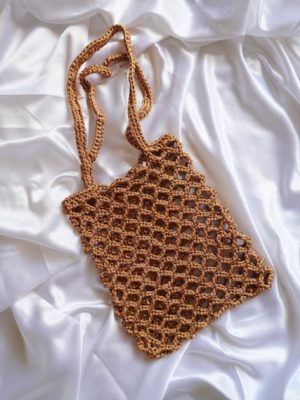 Handmade Golden Color Net Tote Bag