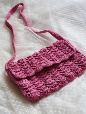 Handmade Pink Color Shoulder Purse