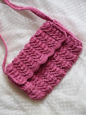 Handmade Pink Color Shoulder Purse