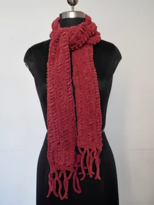 Dark Onion Pink Color Velvet Scarf