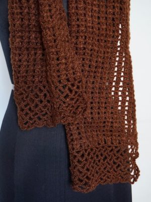 Brown woolen Crochet Scarf