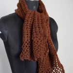 Brown woolen Crochet Scarf