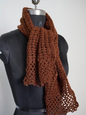 Brown woolen Crochet Scarf