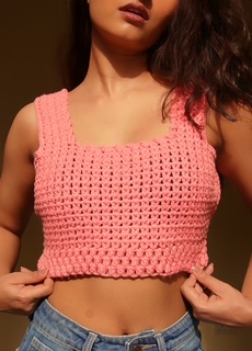 Handmade Peach Color Crochet top