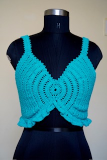 Handmade Turquoise Color Crochet Top