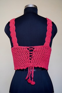 Handmade Vibrant Coral Pink Color Crochet Top