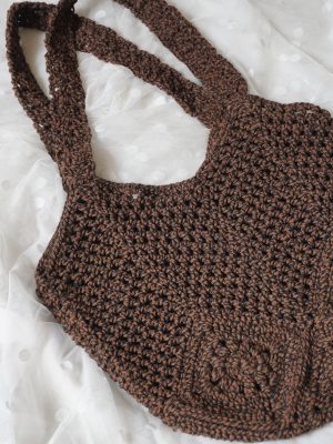 Handmade Granny Square Brown Color Crochet Bag