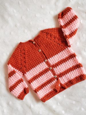 Handmade Two Color Crochet woolen Baby Sweater