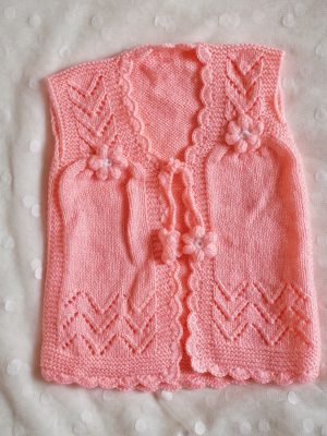Baby Pink Color Woolen Half Sweater