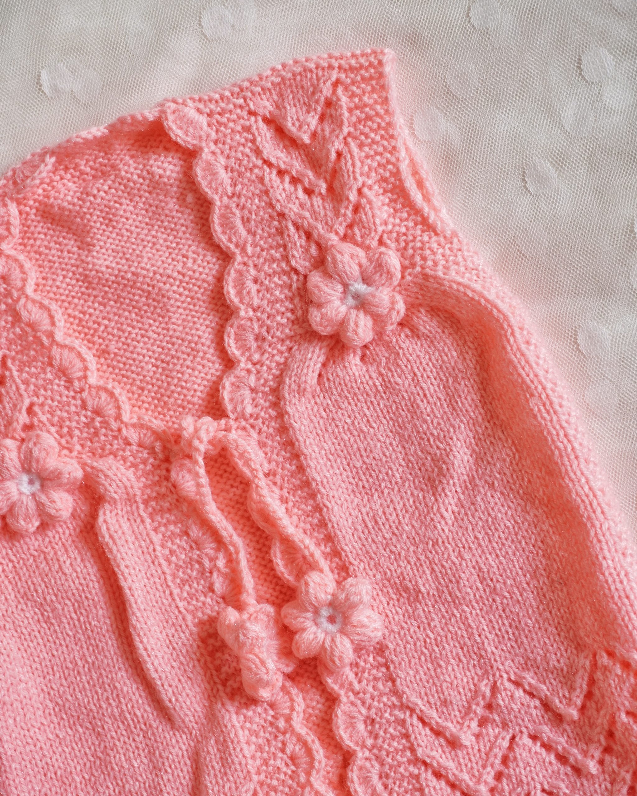 Baby Pink Color Woolen Half Sweater - Image 2