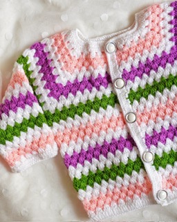 Multicolor Handmade Crochet woolen Baby Sweater