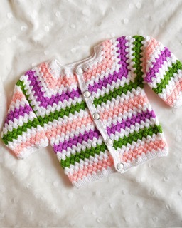 Multicolor Handmade Crochet woolen Baby Sweater