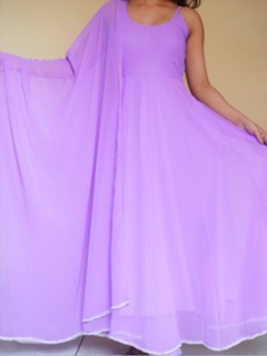 Lavender Color Georgette Anarkali Suit Set - Image 3